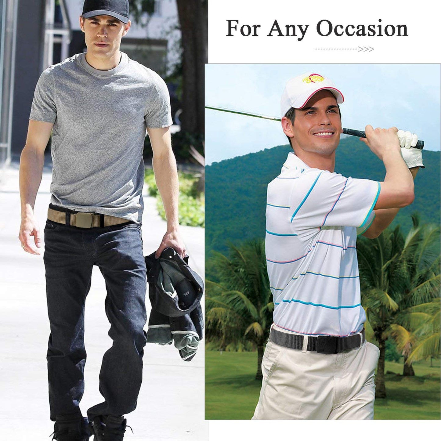 Nylon Military Tactical Battle Belt 2 Pack Outdoor Web Belt With Plastic Buckle - Beltbuy Store