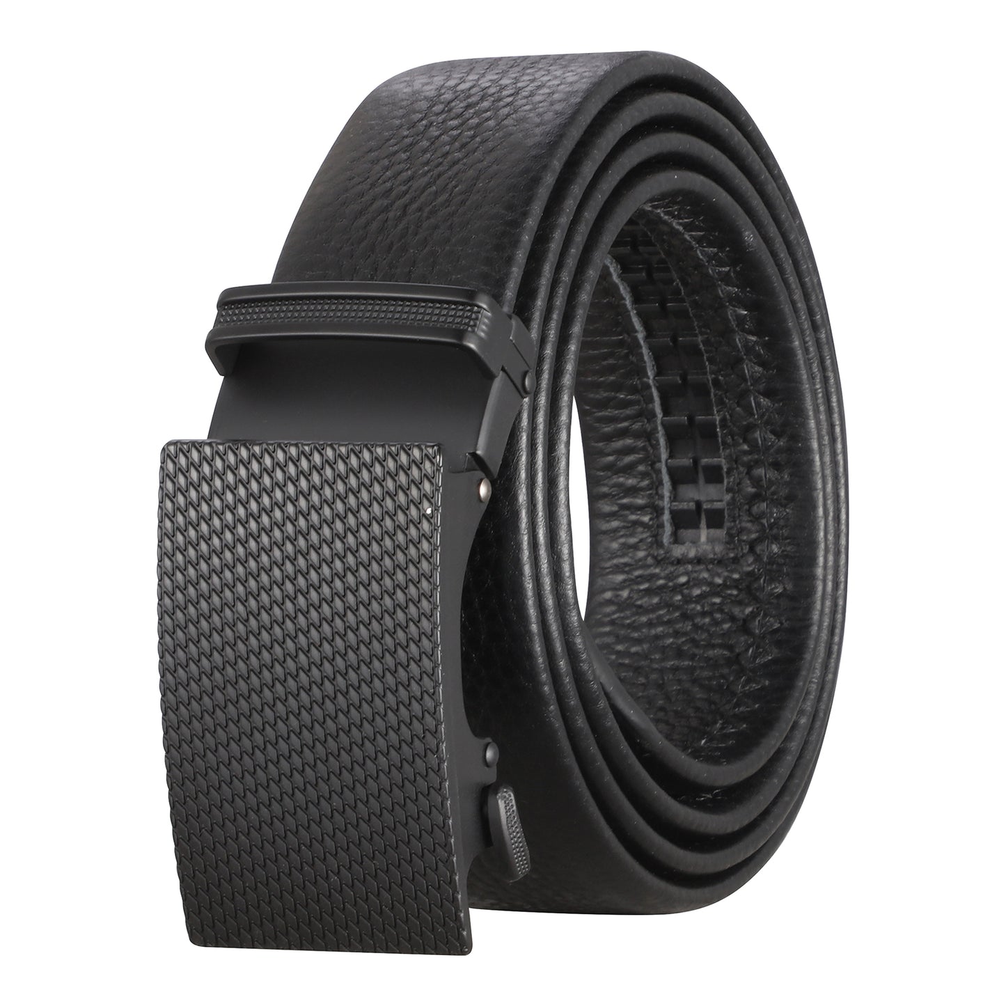 BELTBUY Leather Ratchet Slide Belt 2 Pack with Click Buckle 1 1/4"- Adjustable Trim to Fit