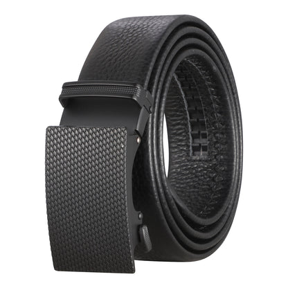BELTBUY Leather Ratchet Slide Belt 2 Pack with Click Buckle 1 1/4"- Adjustable Trim to Fit