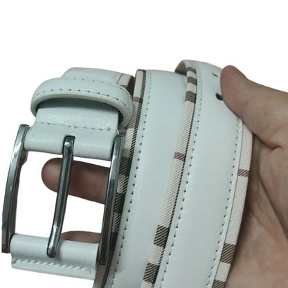 White Women's Leather Belt